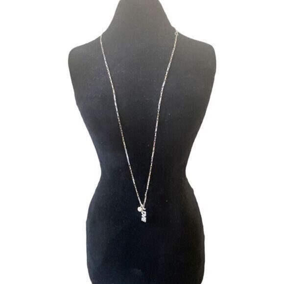 Nobrand Jewelry - Sterling Silver 925 Love Crystal 9” Necklace